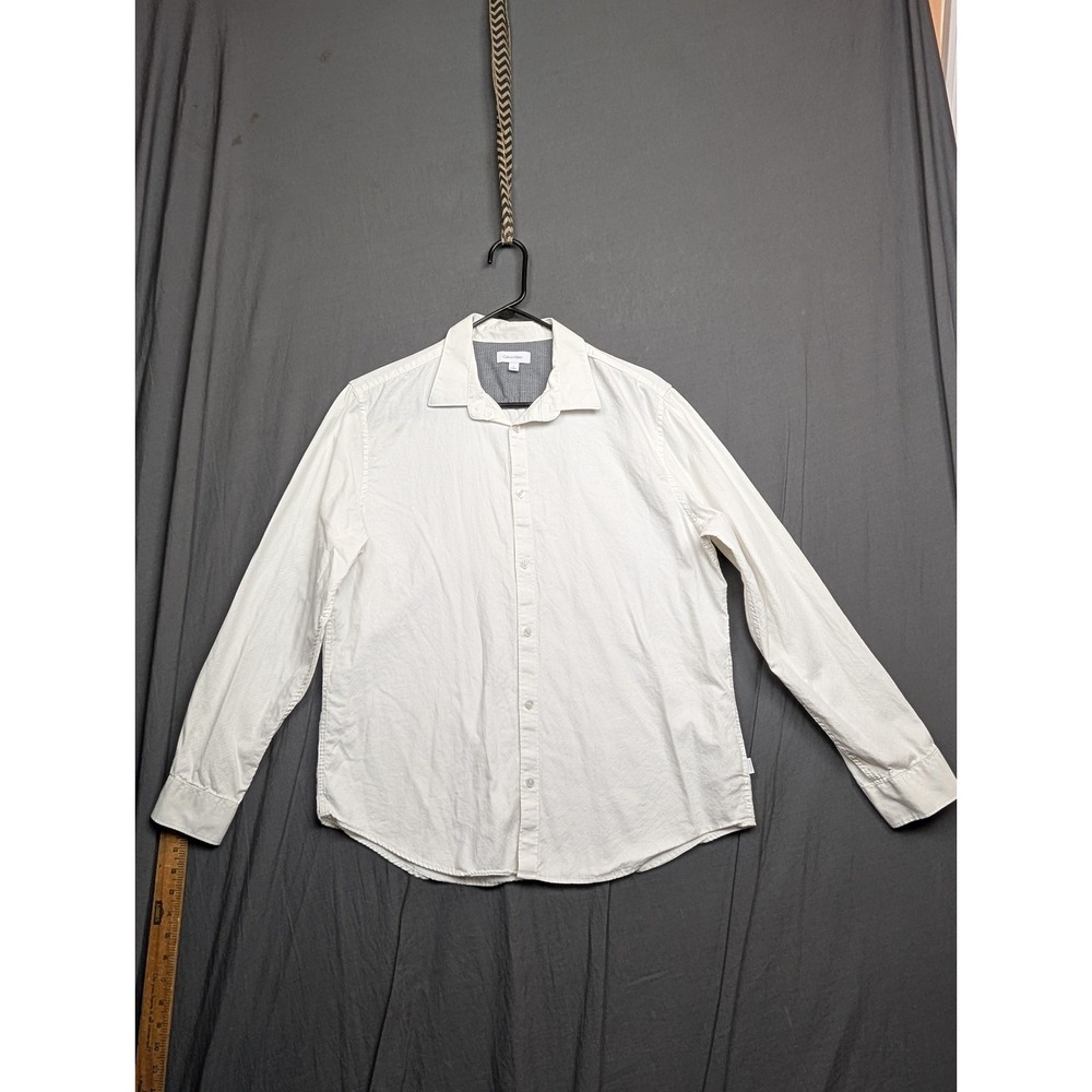 Calvin Klein Button Down Men's Shirt Size Large White